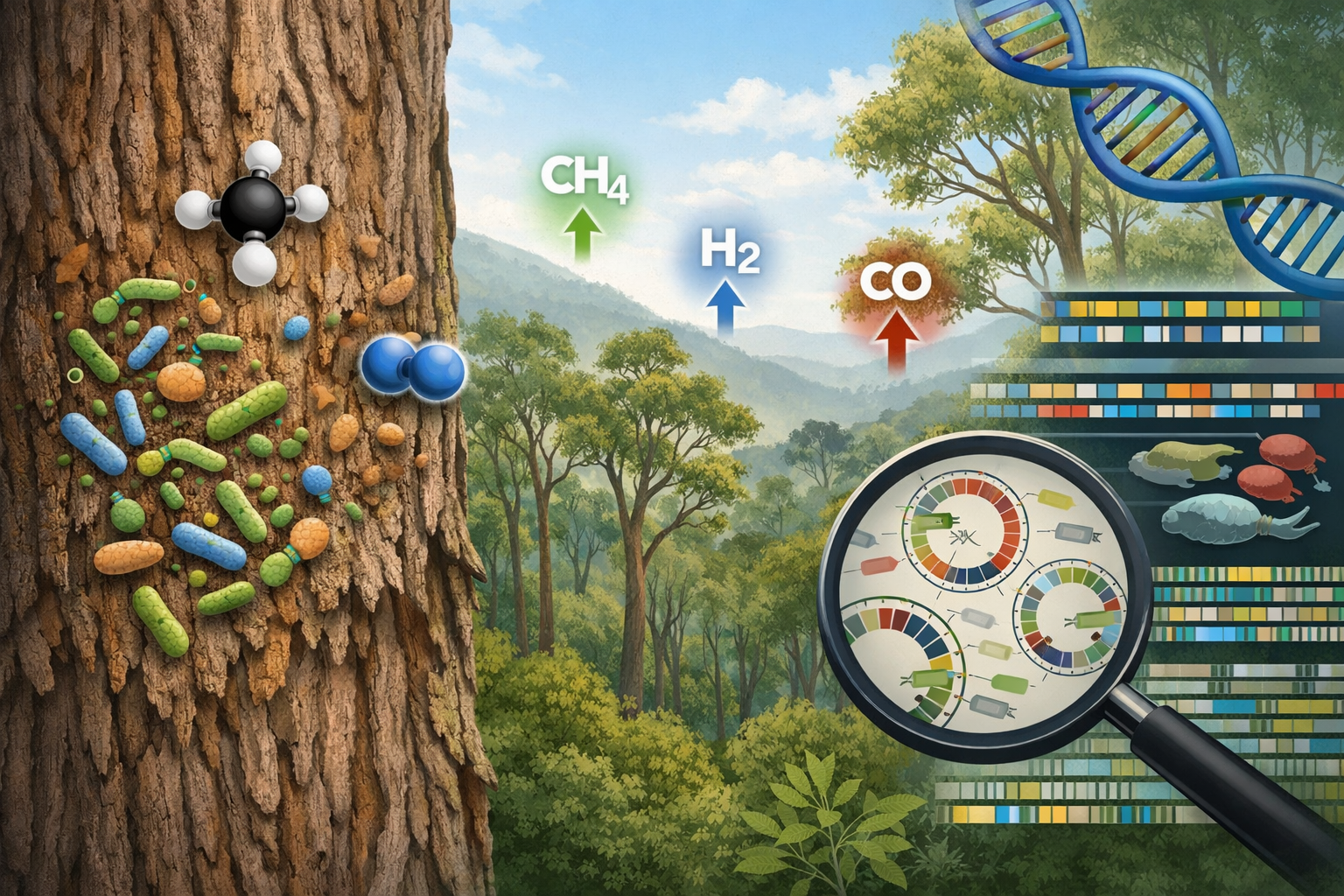 Bark microbiota modulate climate-active gas fluxes in Australian forests