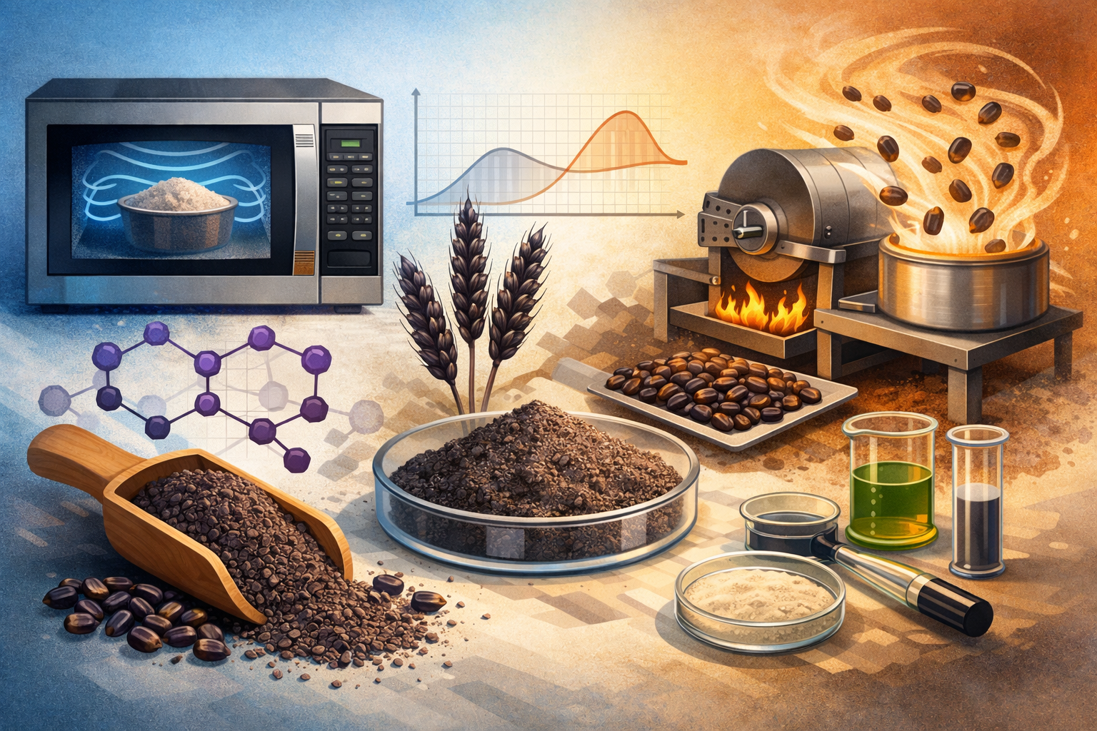 The Effect of Thermal Modifications on the Physicochemical, Structural, Functional Properties and In Vitro Digestibility of Black Wheat Kernel and Whole-Grain Flour