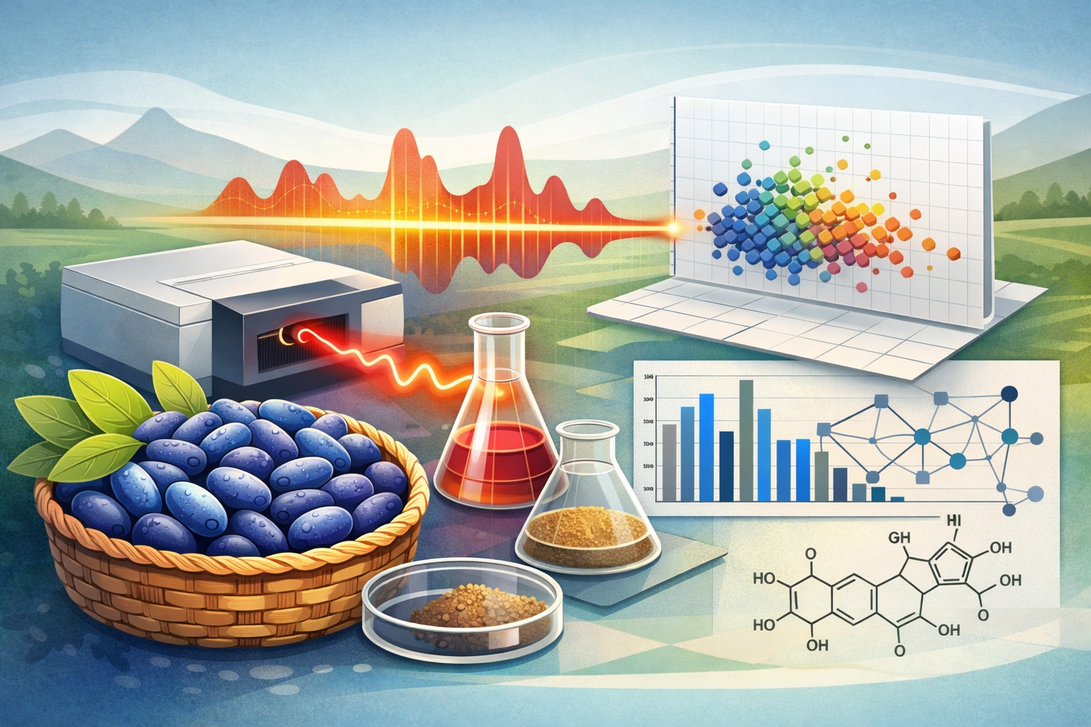Quantitative Analysis of Polyphenols in Lonicera caerulea Based on Mid-Infrared Spectroscopy and Hybrid Variable Selection