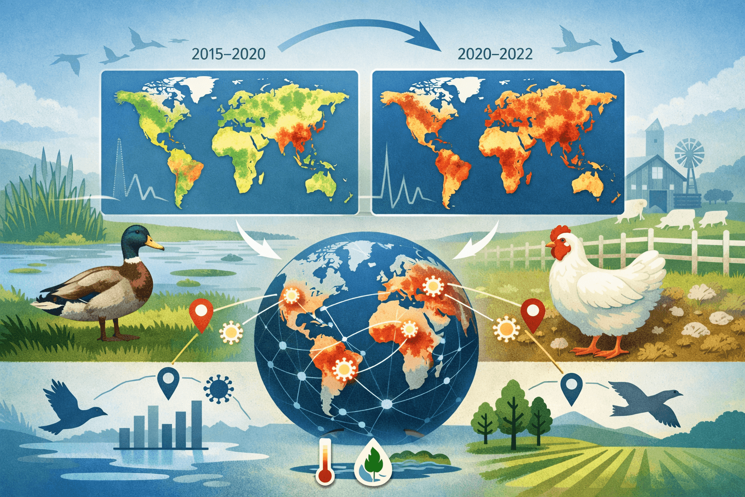 Global risk mapping of highly pathogenic avian influenza H5N1 and H5Nx in the light of epidemic episodes occurring from 2020 onwards